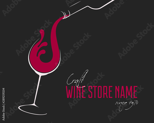 Glass of Wine with splash logo design