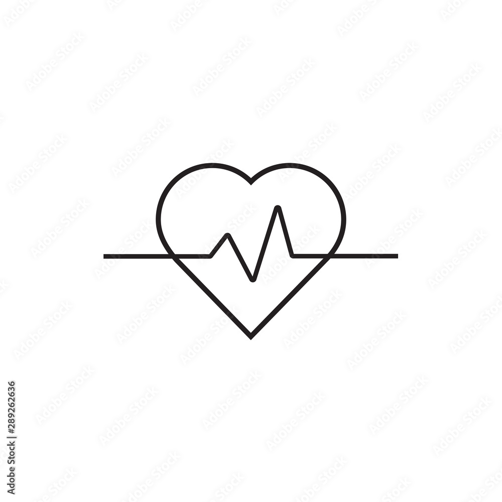 Heart health icon pulse on white background Heart health icon pulse on white background