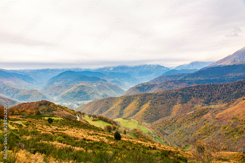 Autumn landscape in Pyrenees Mountains