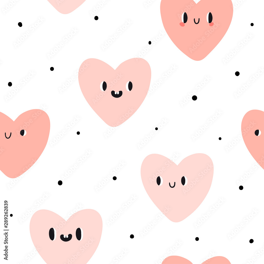 Cute emotion hearts seamless pattern Cute emotion hearts seamless pattern