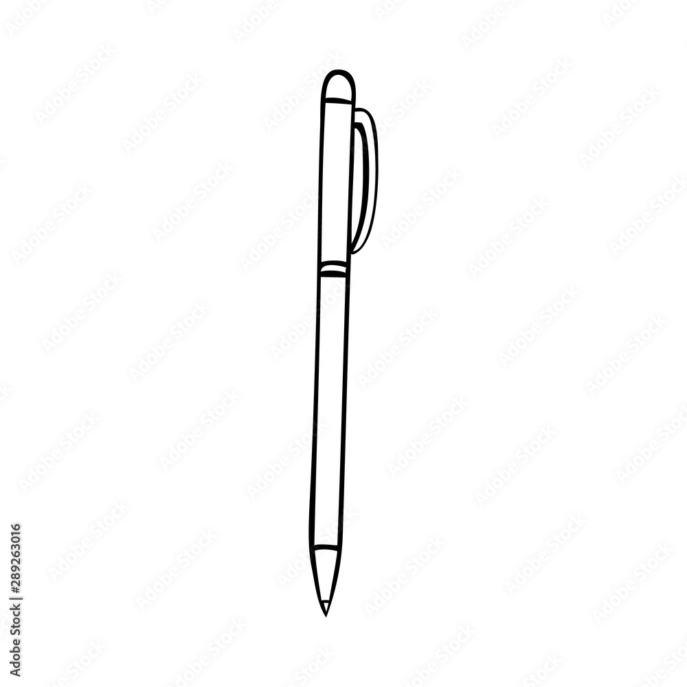 Black and white vector illustration of pen Black and white vector illustration of pen
