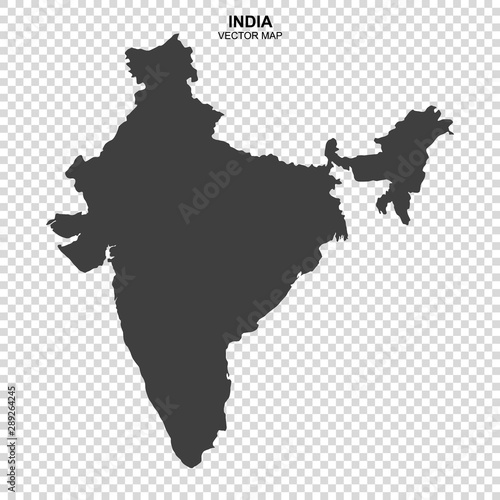 vector map of India isolated on transparent background