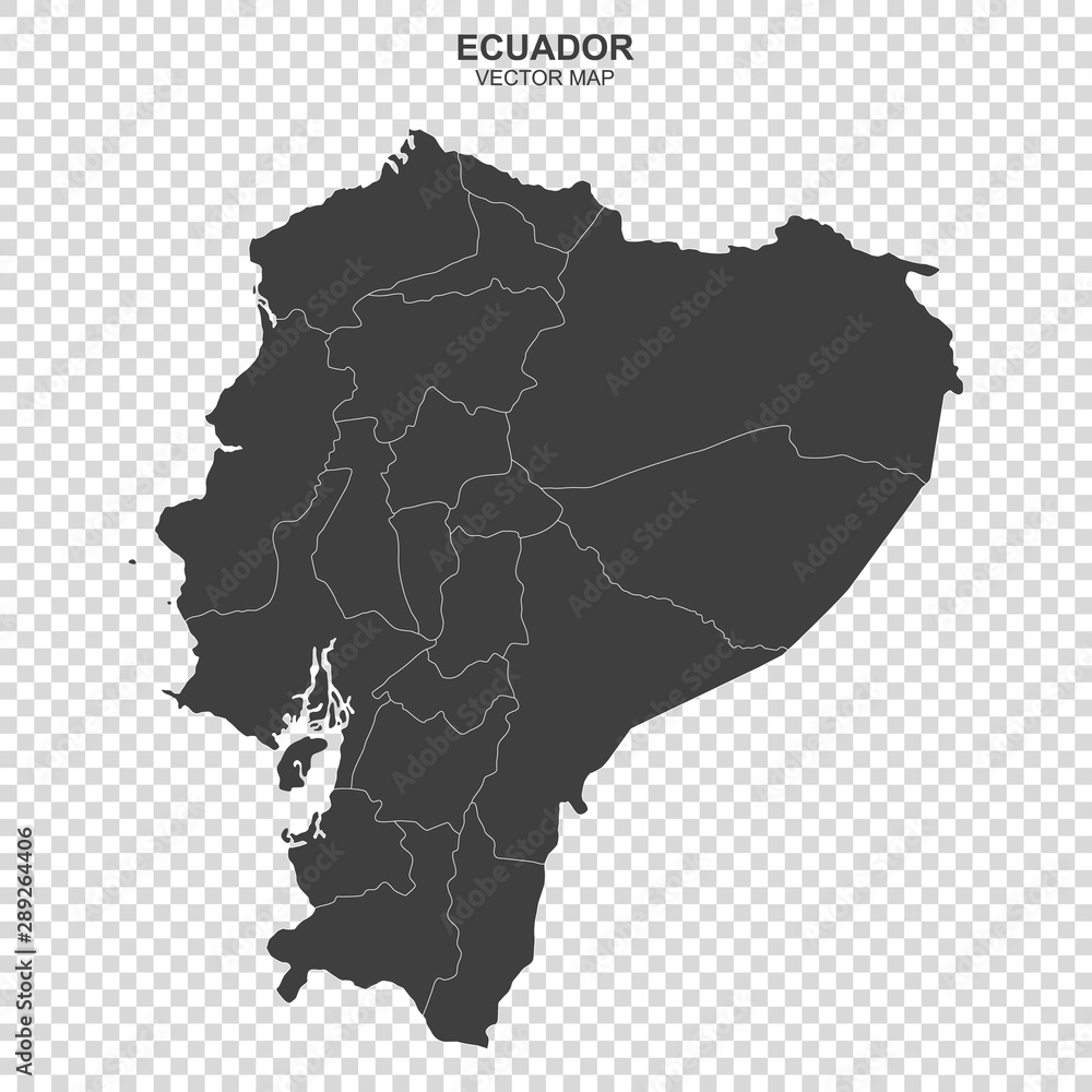 vector map of Ecuador isolated on transparent background