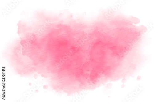 abstract pink watercolor splashes. soft magenta stain on white background