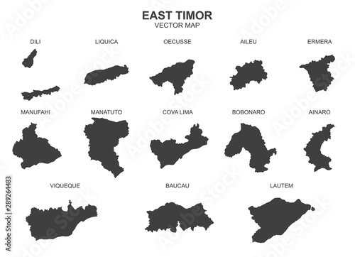 vector political map of East TImor on white background
