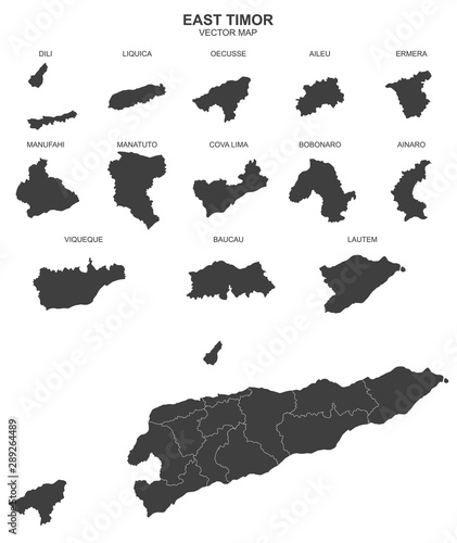 vector political map of East TImor on white background