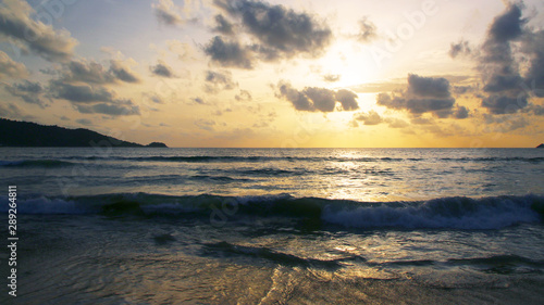 Sunset on the beach  Patong  Phuket  Thailand