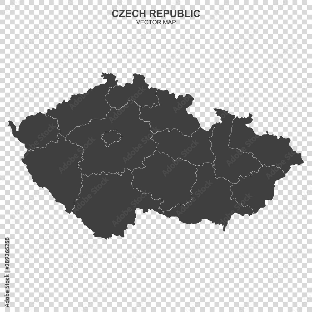 vector map of Czech Republic isolated on transparent background