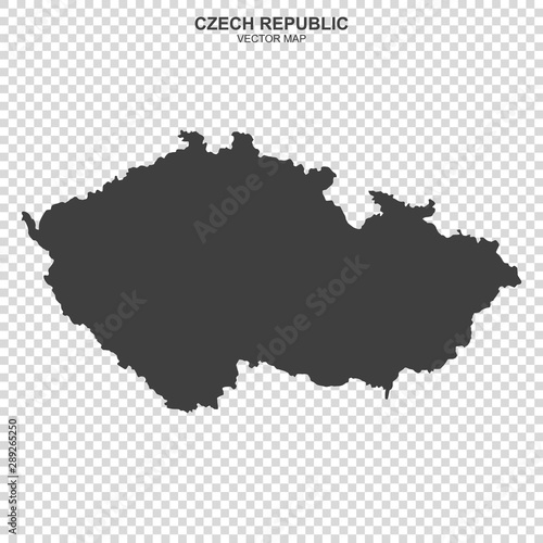 vector map of Czech Republic isolated on transparent background