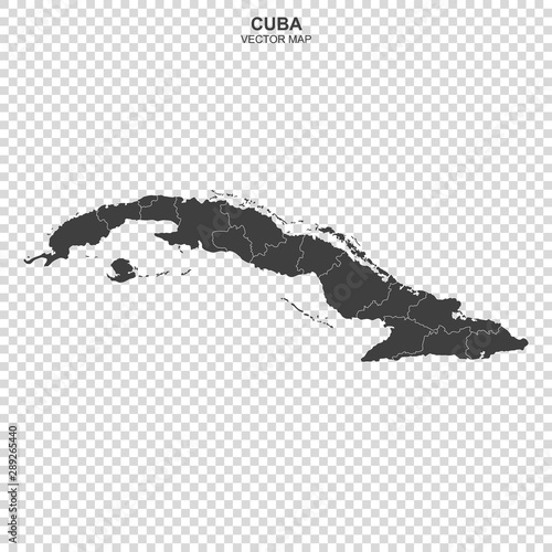 vector map of Cuba isolated on transparent background