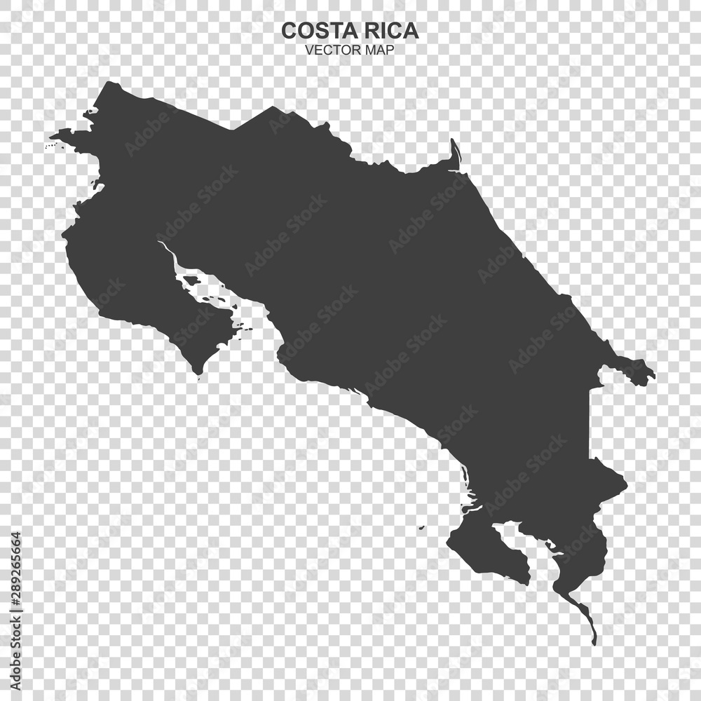 vector map of Costa Rica isolated on transparent background