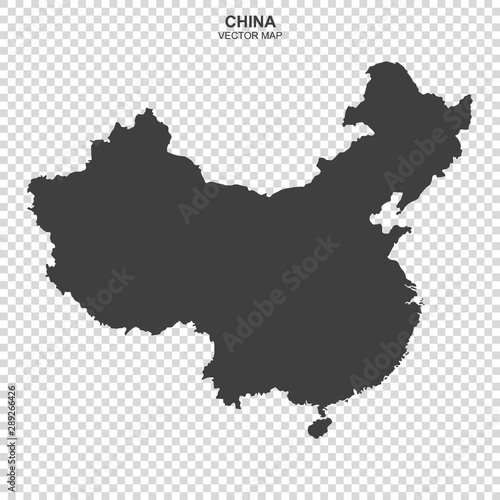 vector map of China on transparent background