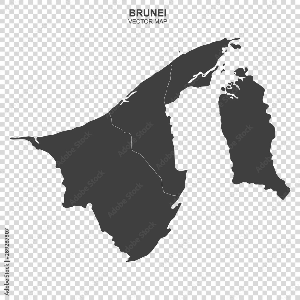 political map of Brunei isolated on transparent background