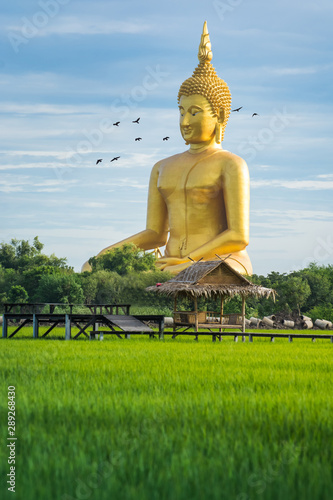 Schilderij op canvas Big Buddha statue at Wat Muang, Ang Thong Province, Thailand