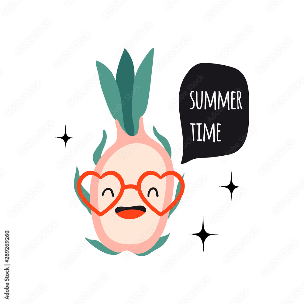 Obraz premium Summer time. Print with pitahaya