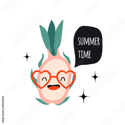 Summer time. Print with pitahaya