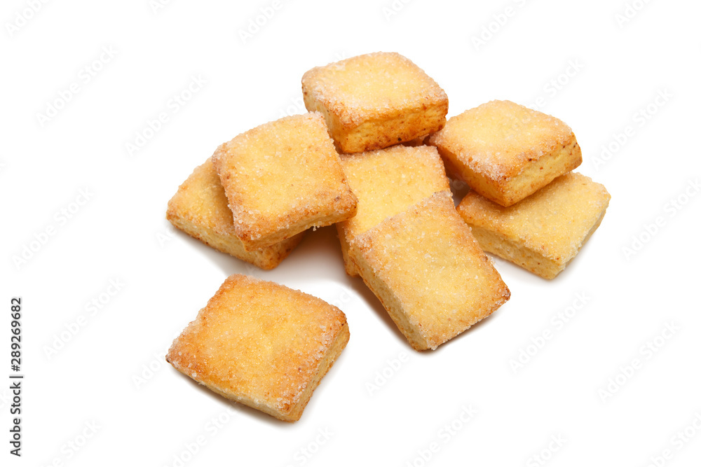 Group of shortbread biscuits isolated on a white background Group of shortbread biscuits isolated on a white background