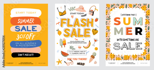 Sale print with beautiful Summer background and trendy lettering