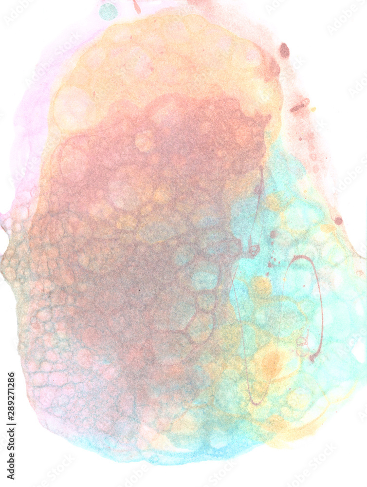 Colored soap bubbles. Watercolor background for textile, packaging, notebooks, paper, banner.