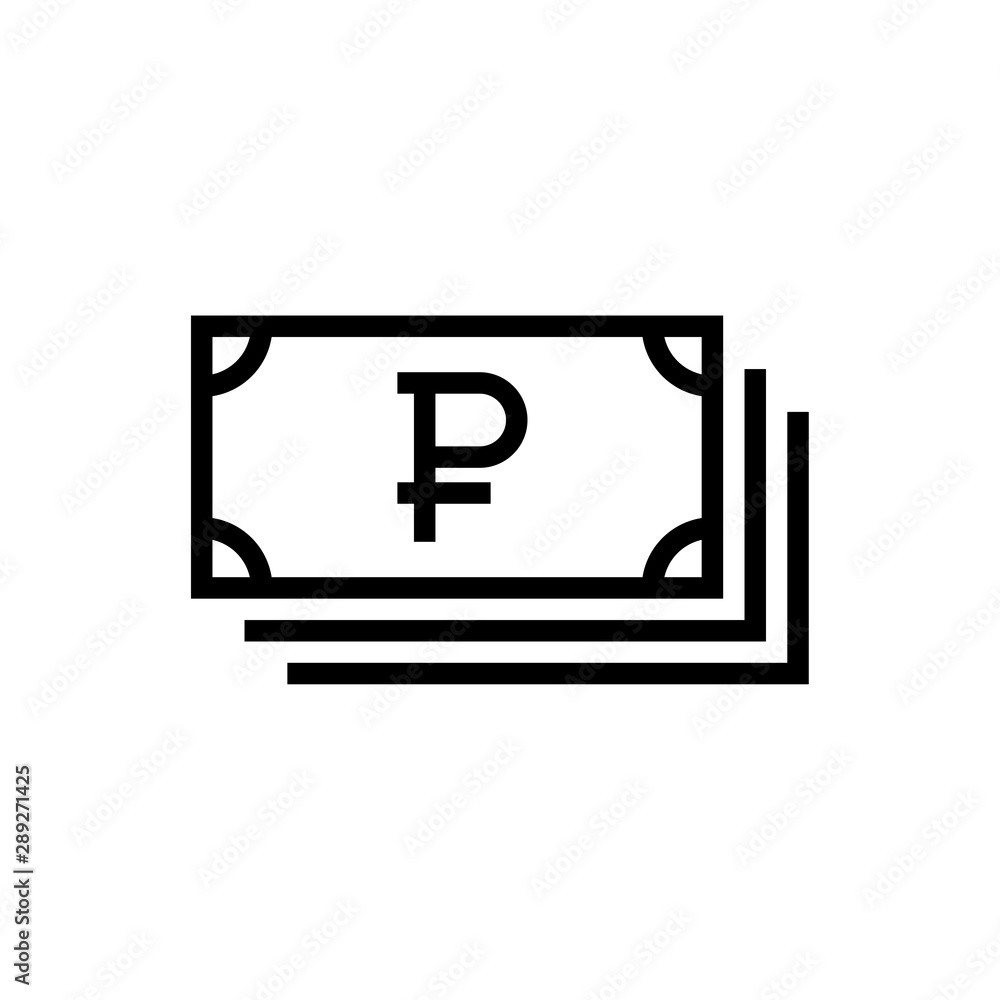 Ruble symbol currency money simple flat style icon Ruble symbol currency money simple flat style icon