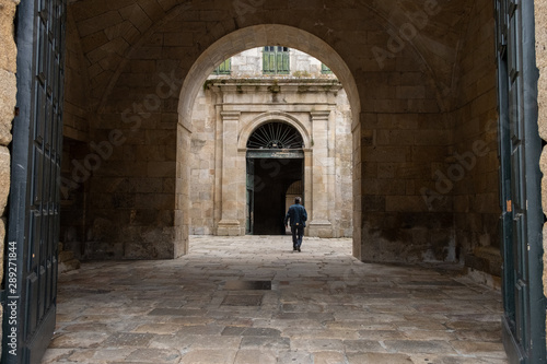 Entrada al claustro del monasterio de San Salvador de Celanova, Ourense. Galicia. España. photo