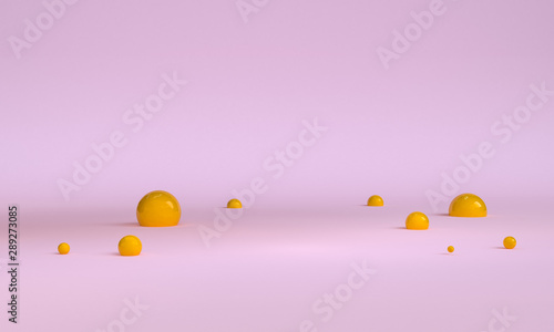 Geometric shape scene minimal, 3d rendering.