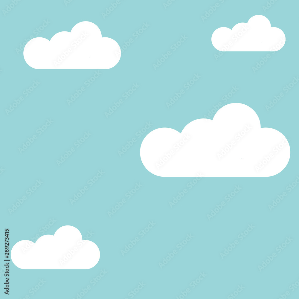 Blue sky clouds, vector illustration