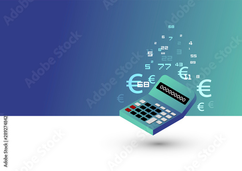 icona, calcolatrice, sospesa, vettoriale, economia
