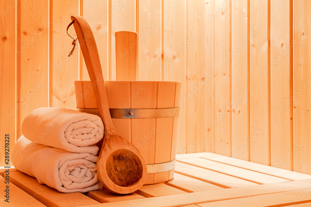 Saunazubehör in einer Sauna