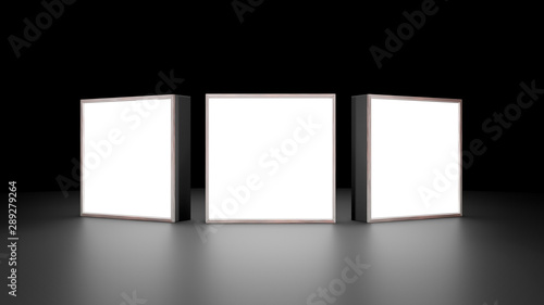Lightbox On Black Background 3D rendering 