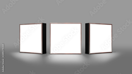 Lightbox On Gray Background 3D rendering 