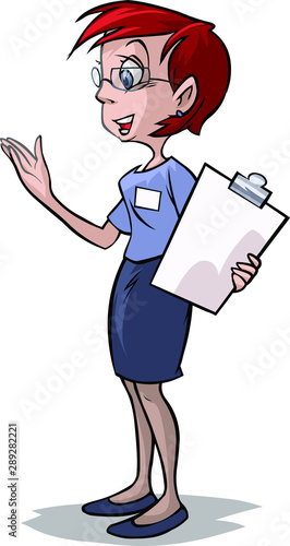 Office worker woman cartoon character (ID: 289282221)
