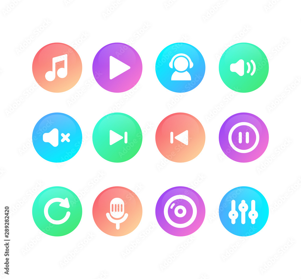 Set of Music Icons for Web or App Set of Music Icons for Web or App