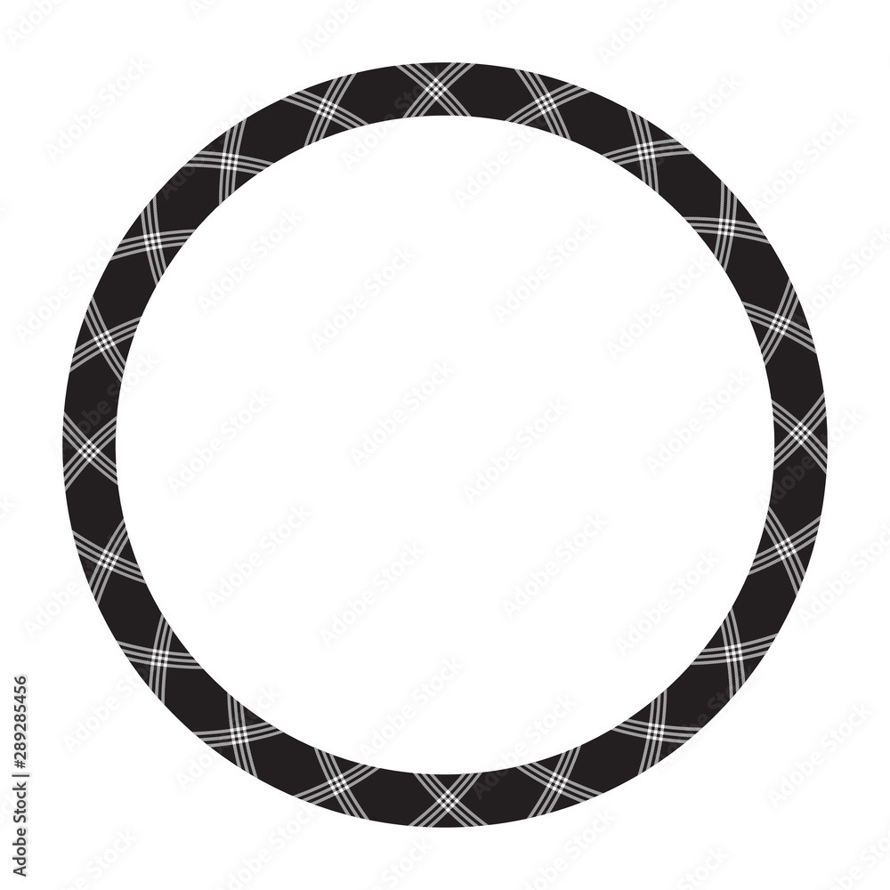 Circle borders and frames vector. Round border pattern geometric vintage frame design. Scottish tartan plaid fabric texture. Template for gift card, collage, scrapbook or photo album and portrait.. Circle borders and frames vector. Round border pattern geometric vintage frame design. Scottish tartan plaid fabric texture. Template for gift card, collage, scrapbook or photo album and portrait..