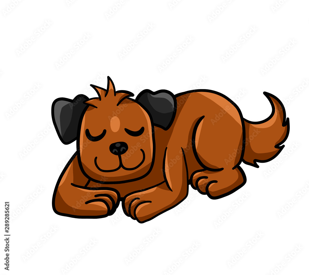 Cute Stylized Sleeping Little Dog Cute Stylized Sleeping Little Dog