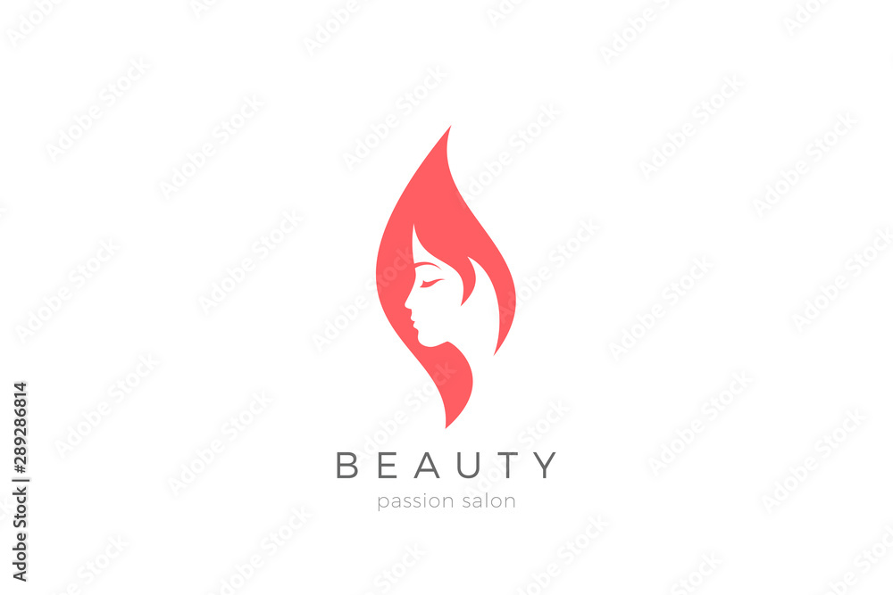 Woman Girl silhouette abstract Logo design for Beauty Fashion salon vector template. Woman Girl silhouette abstract Logo design for Beauty Fashion salon vector template.