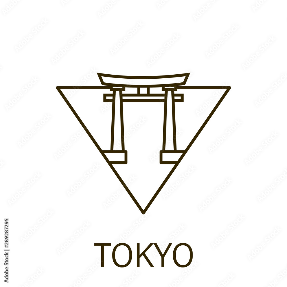 Tokyo icon. Element of city in triangle icon Tokyo icon. Element of city in triangle icon