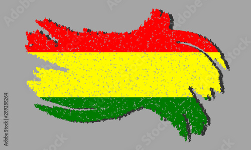 Bolivia grunge flag  Bolivia flag with shadow  vector illustration