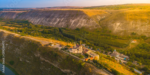 Old Orhei Monastery in Moldova Republic. Aerial view