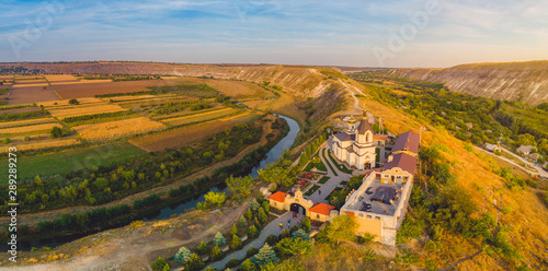 Old Orhei Monastery in Moldova Republic. Aerial view photo