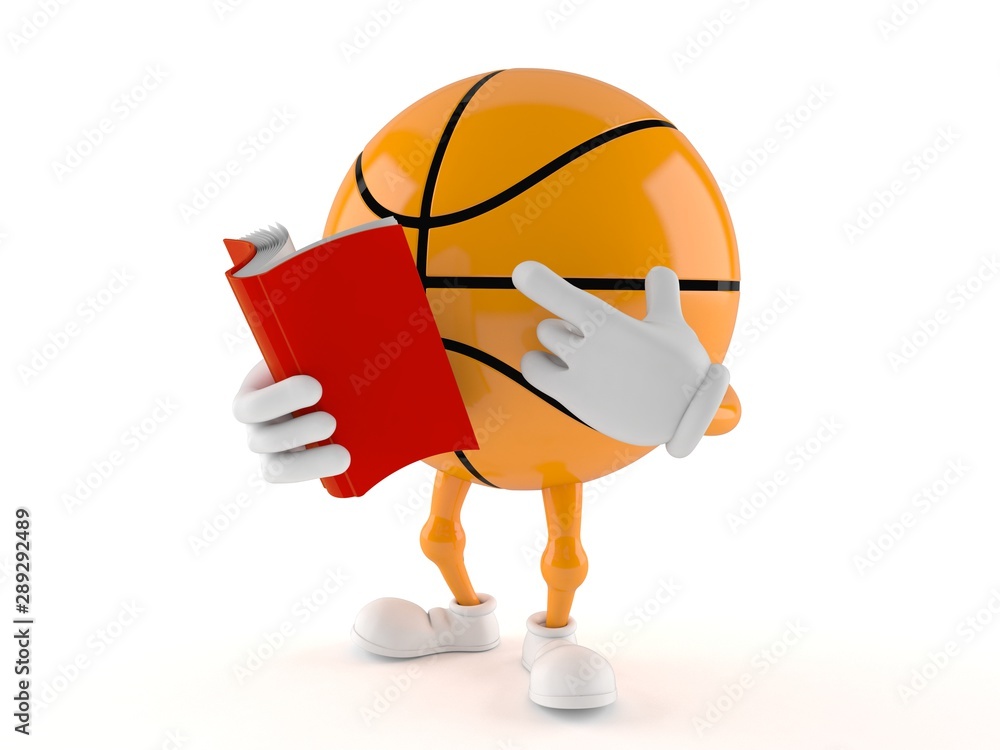 Basketball character reading a book Stock-Illustration | Adobe Stock