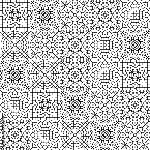 Ancient mosaic ceramic tile pattern.