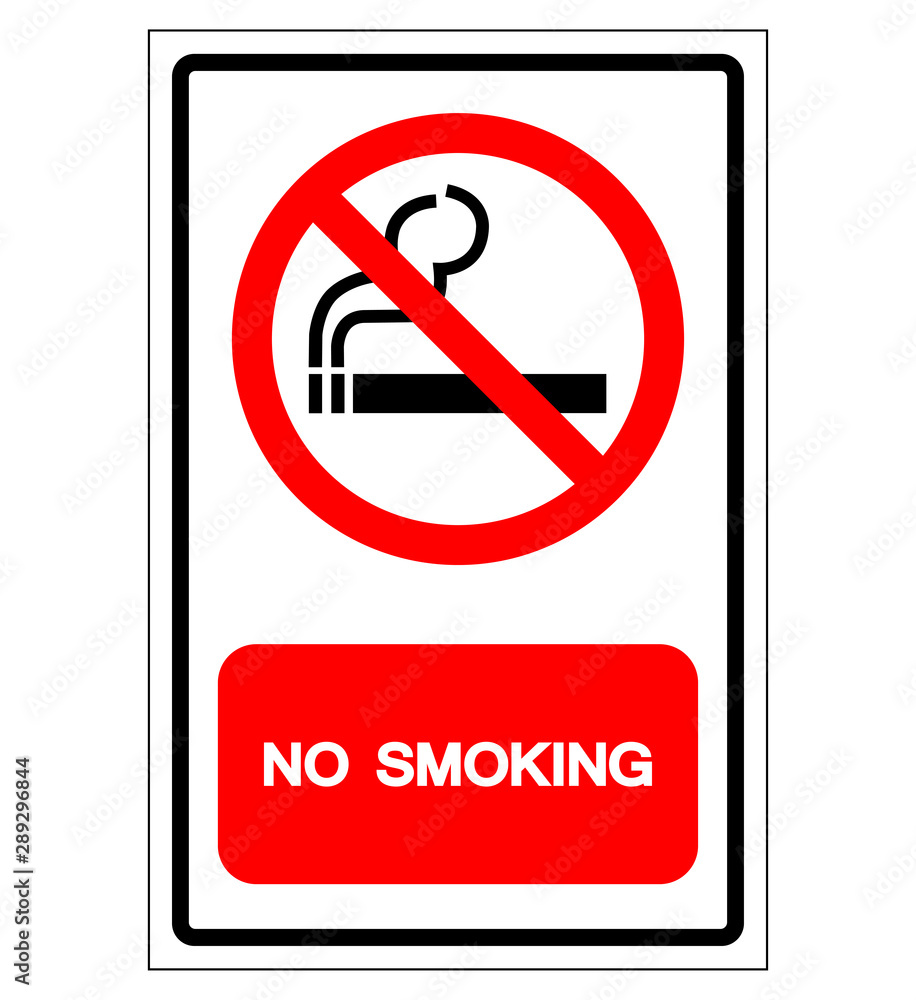 No Smoking Symbol Sign, Vector Illustration, Isolate On White Background Label. EPS10