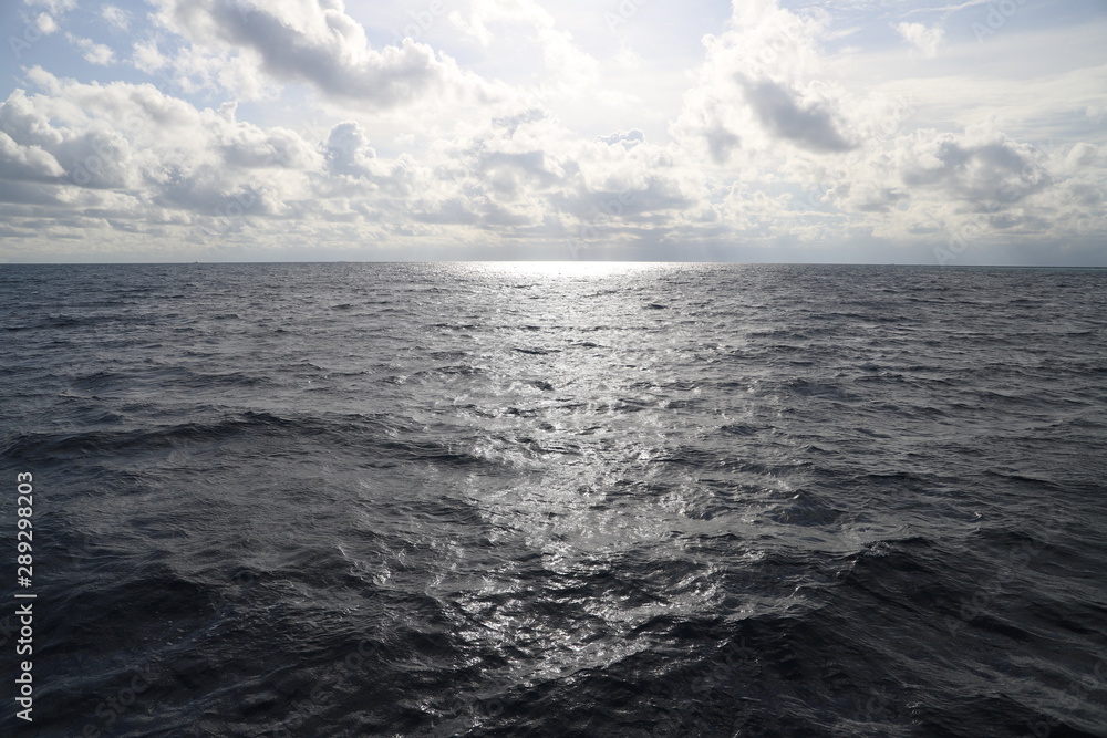Obraz premium sea and sky in the silvery light of the sunset