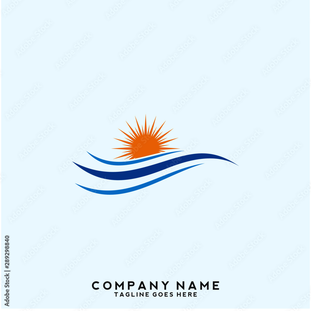 Obraz premium Water wave Logo Template