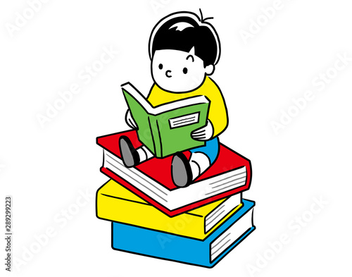 Boy reading a book