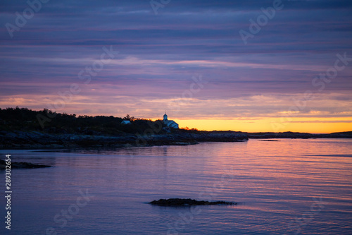 Photo of seashore at sunset in Norway