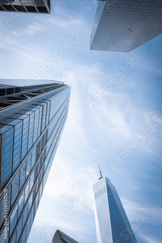 Architeture building idea concept skycrapper skyline city business financial place high ground metal crystal texture urban landscape