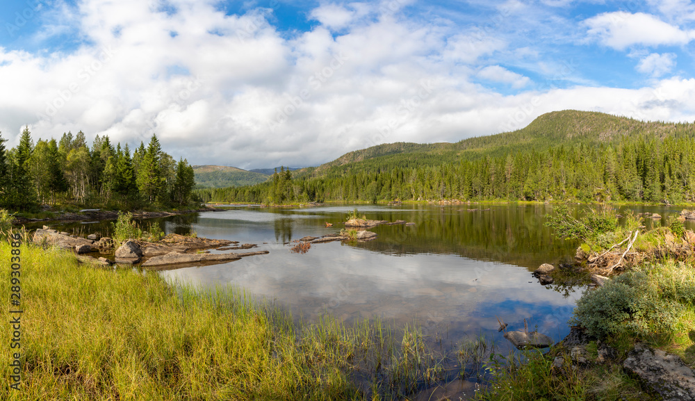 Panorama nature scenery  in Namsskogan,Trondelag,Norway