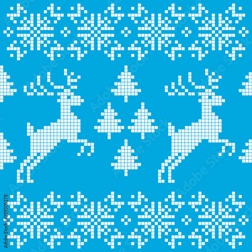 New year and Christmas seamless pixel pattern. Vector illustration